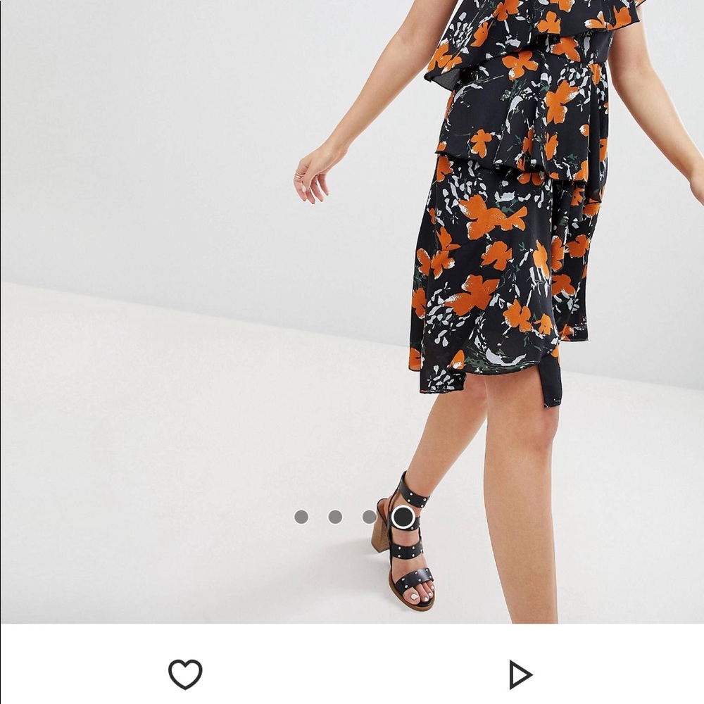 Floral One Shoulder Tiered Dress